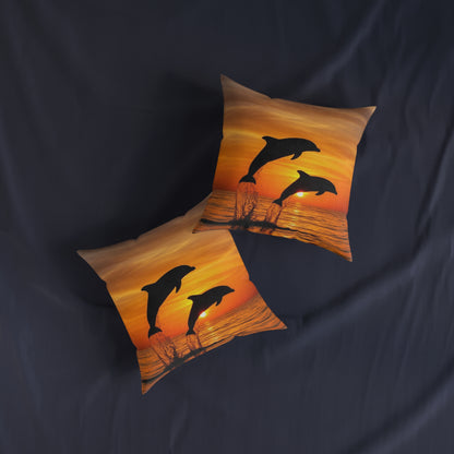 Dolphins In Sunset