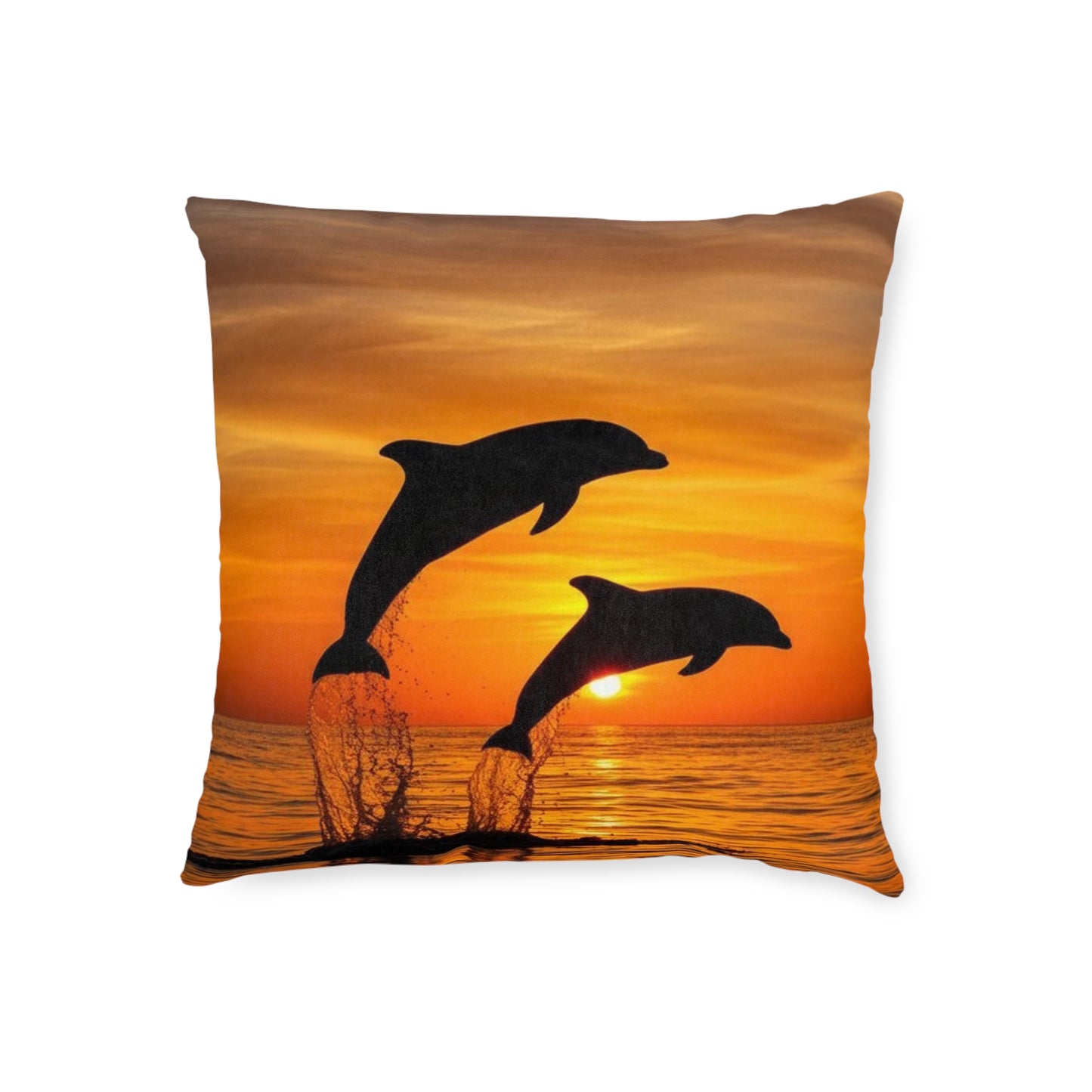 Dolphins In Sunset