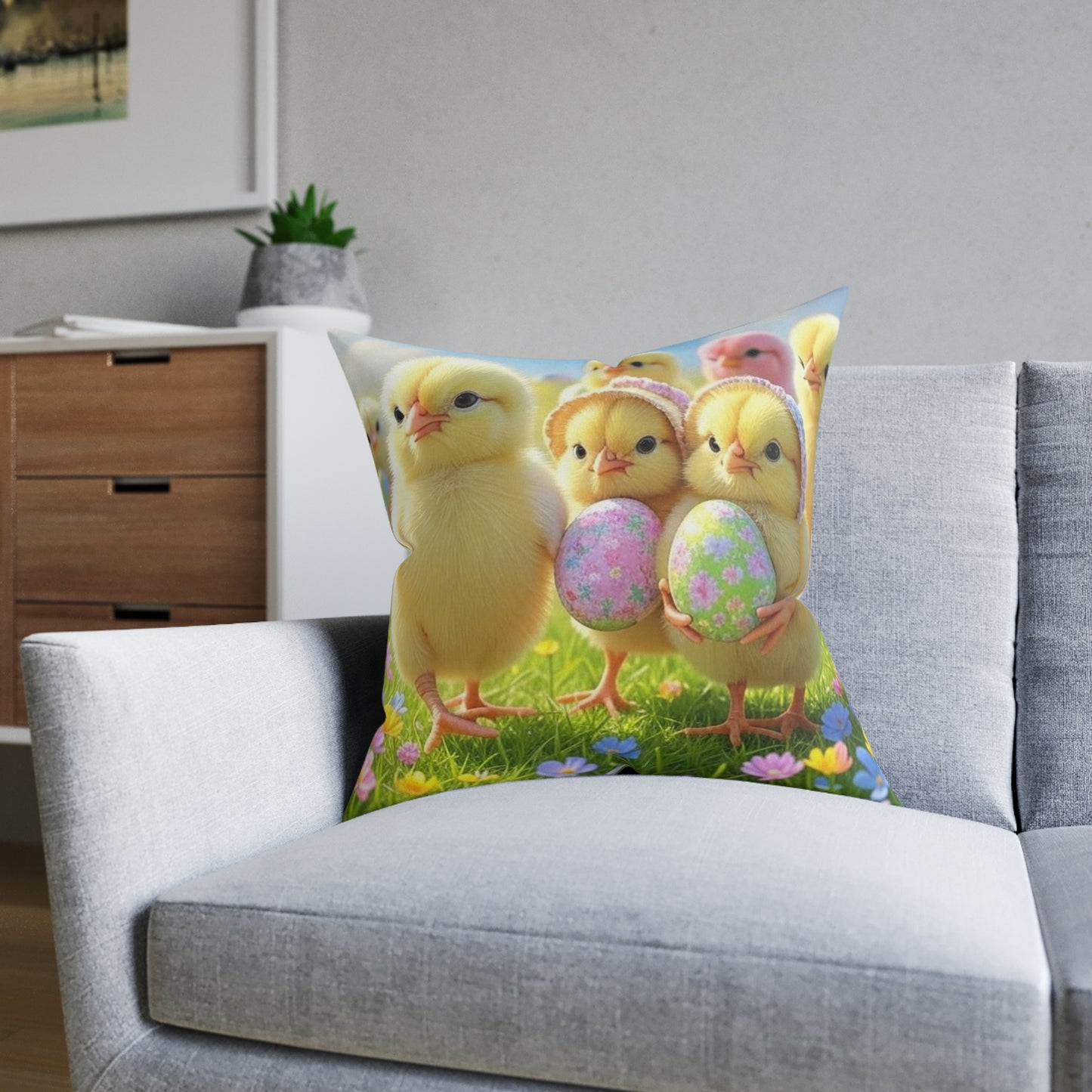 Chicks With Easter Eggs