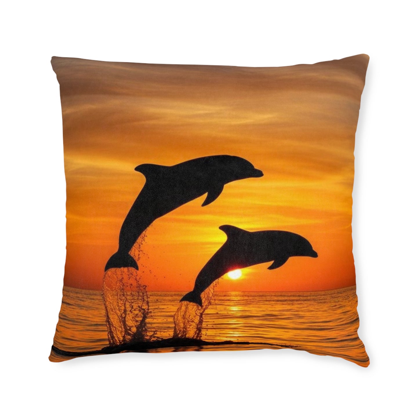 Dolphins In Sunset