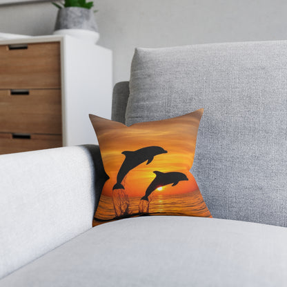 Dolphins In Sunset