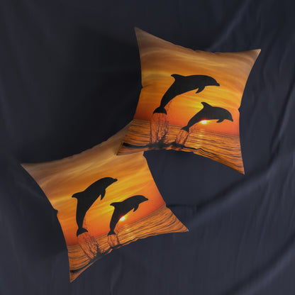Dolphins In Sunset