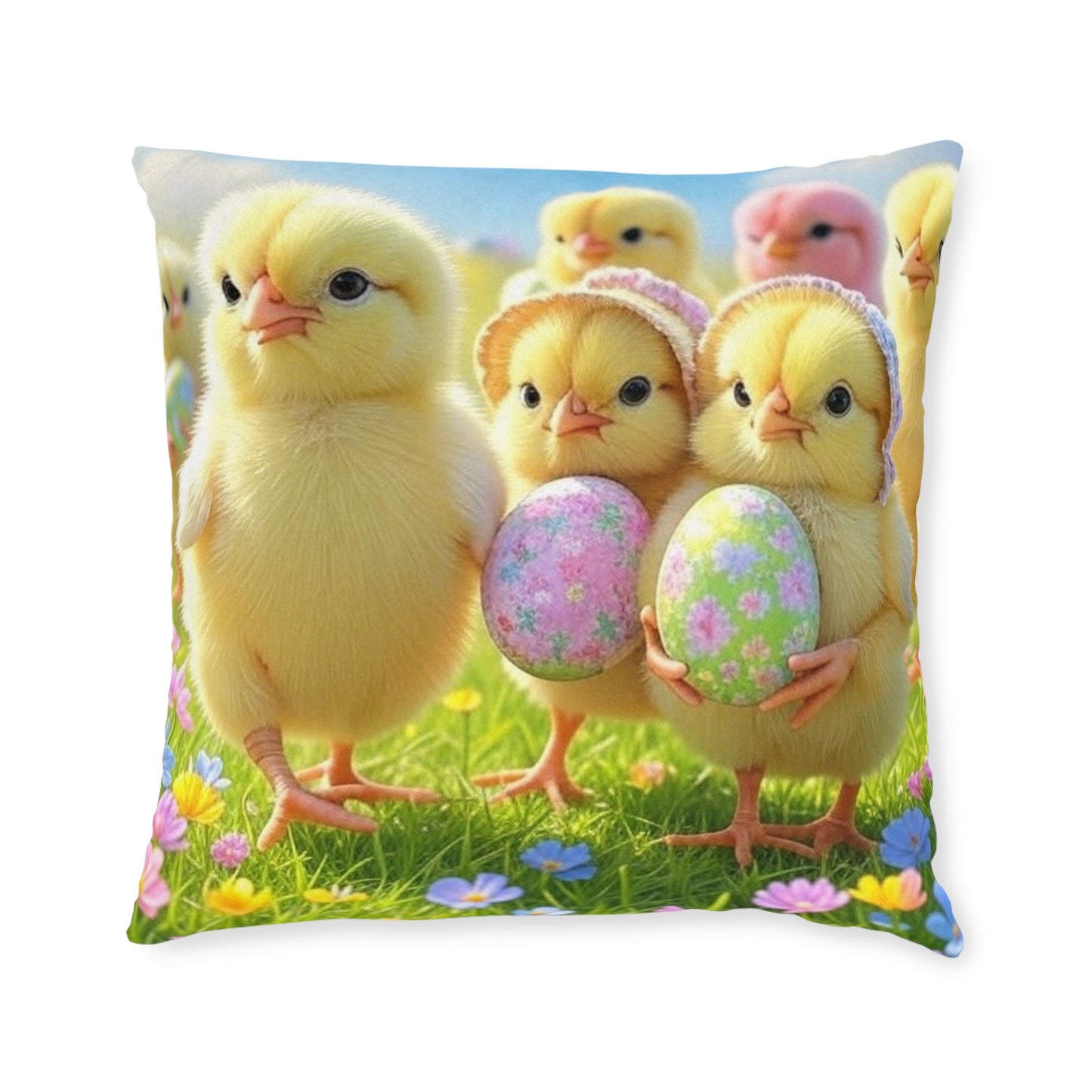 Chicks With Easter Eggs