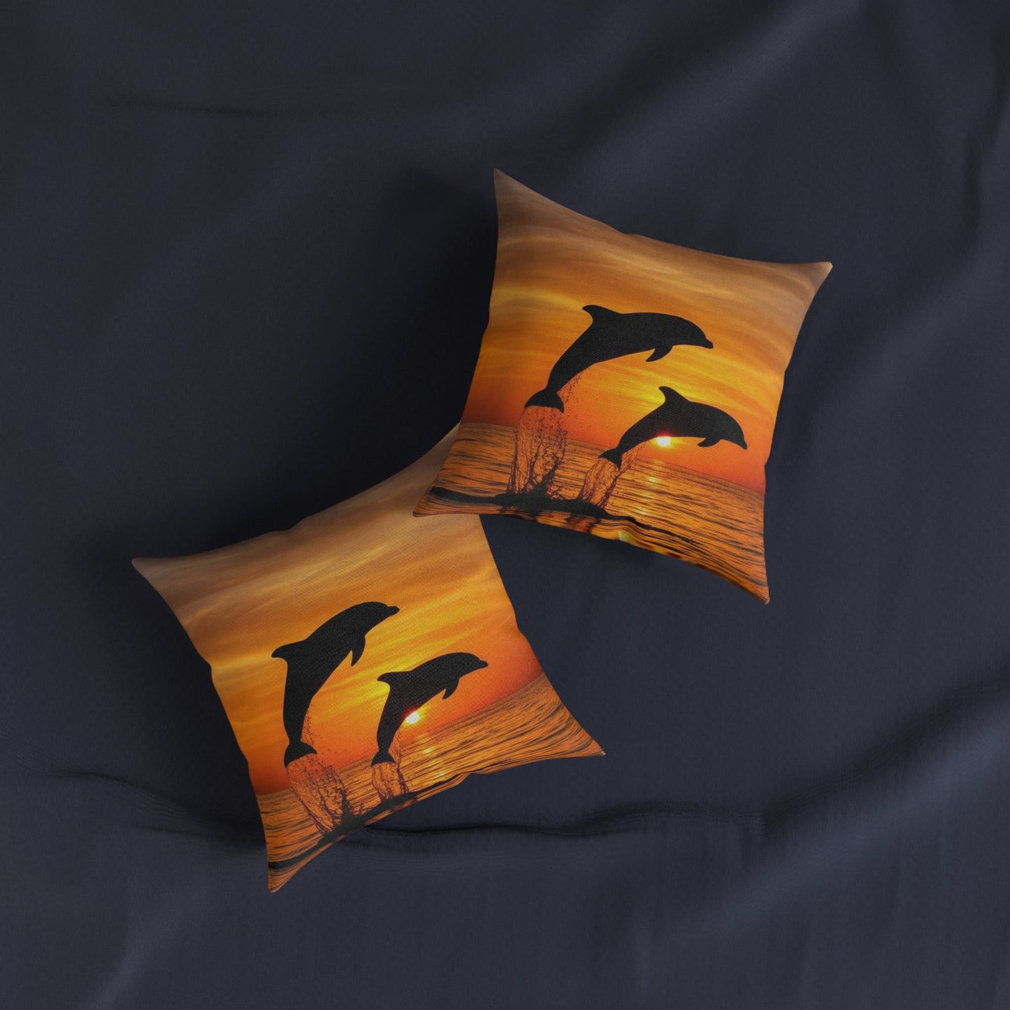 Dolphins In Sunset