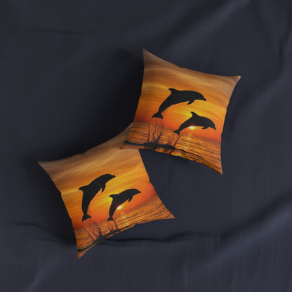 Dolphins In Sunset