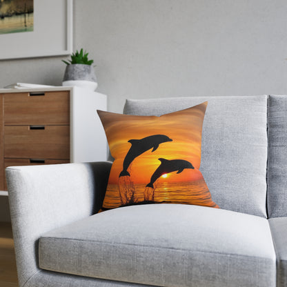 Dolphins In Sunset