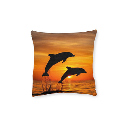 Dolphins In Sunset