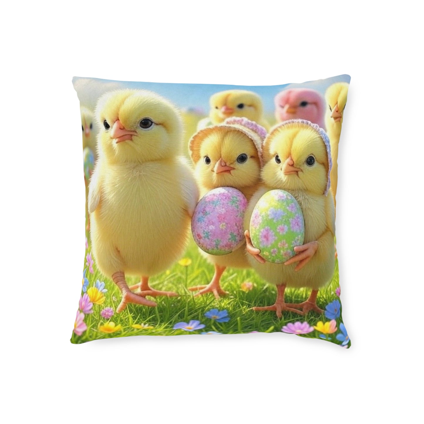 Chicks With Easter Eggs